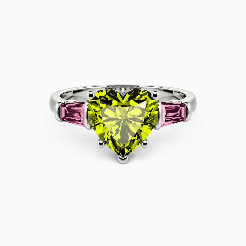 "My Crush" Heart Cut Three Stone Engagement Ring