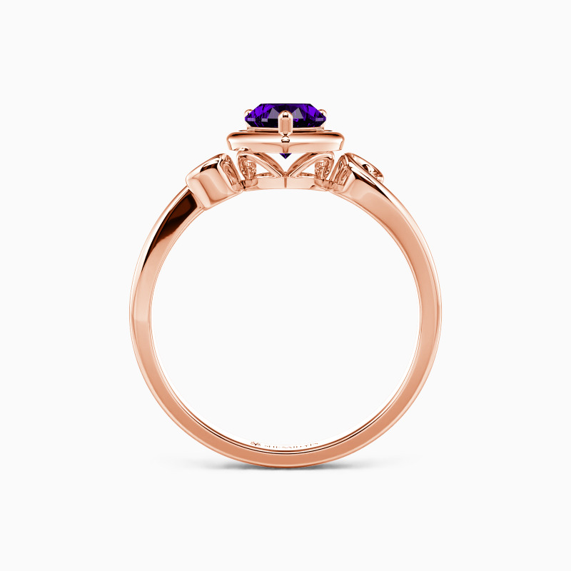 "Swirling Around My Heart" Heart Cut Three Stone Engagement Ring