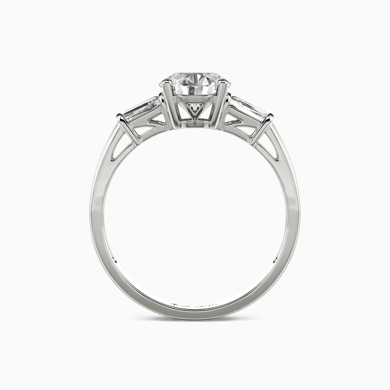 "Guided By Love" Round Cut Three Stone Engagement Ring