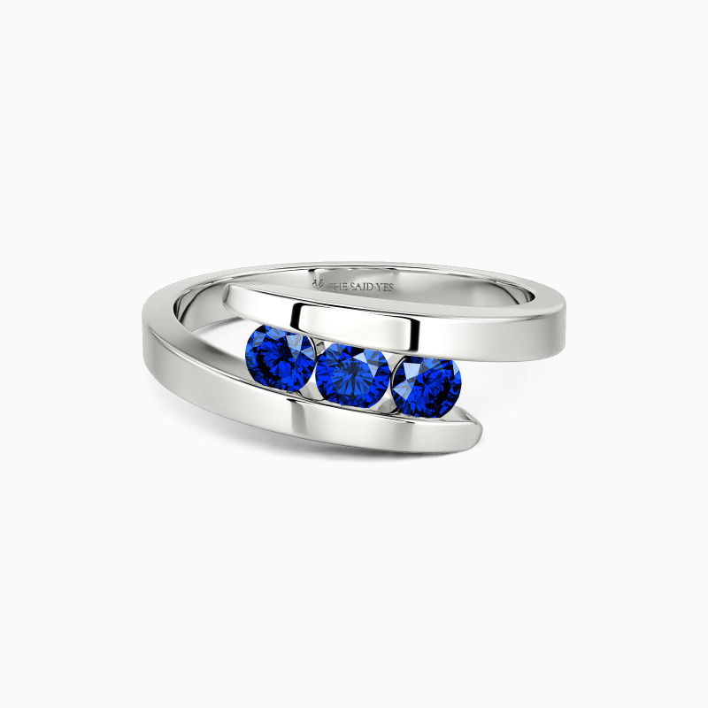"Coup de foudre" Taille ronde Bague trois pierres