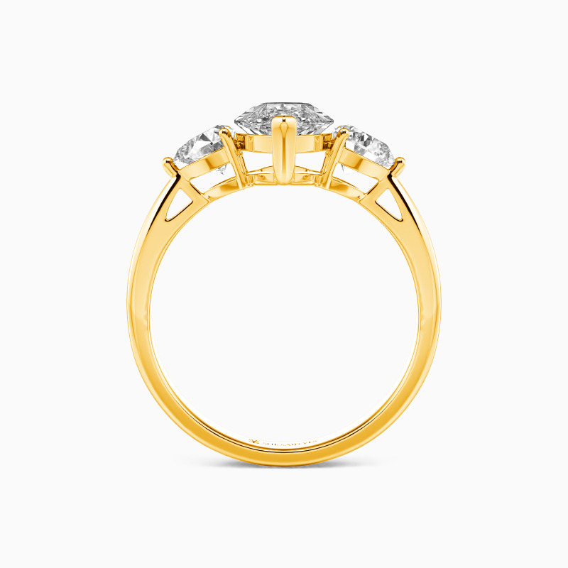 "My Heartbeat For You" Marquise Cut Three Stone Engagement Ring