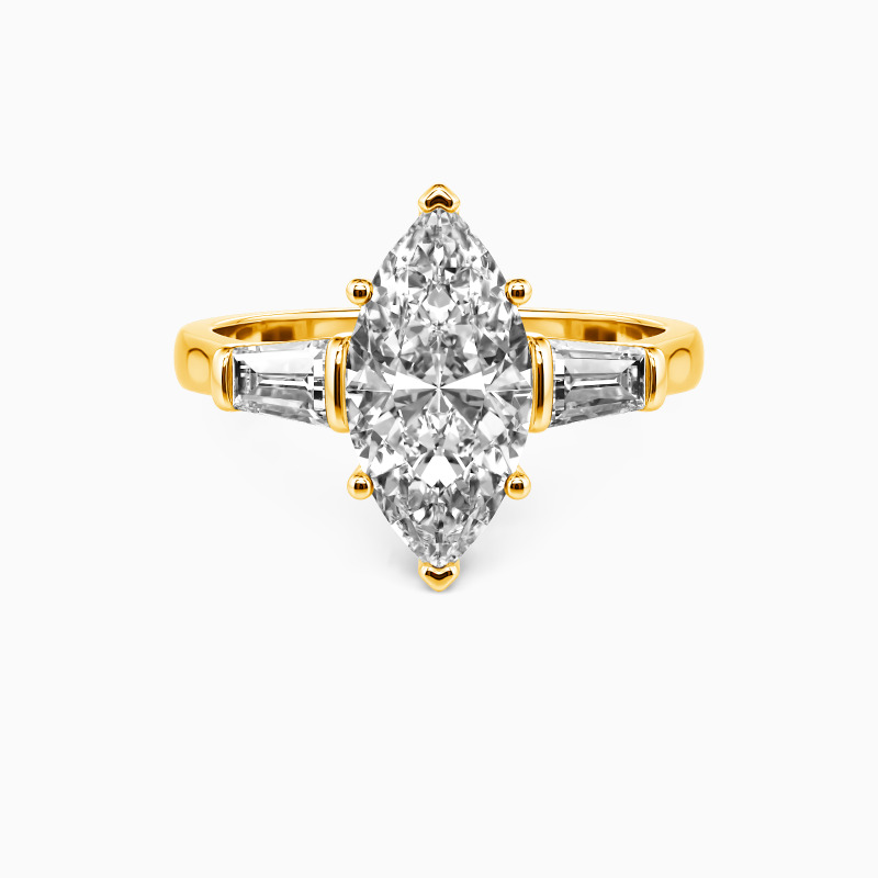 "Pure Love for You" Marquise Cut Three Stone Engagement Ring