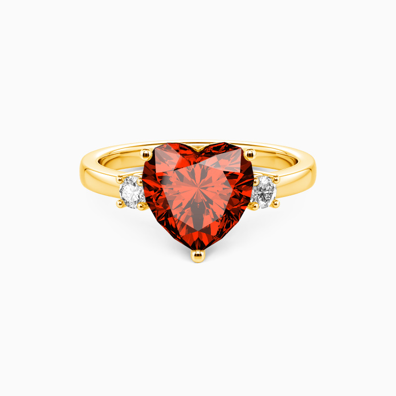 "All of My Heart" Heart Cut Three Stone Engagement Ring