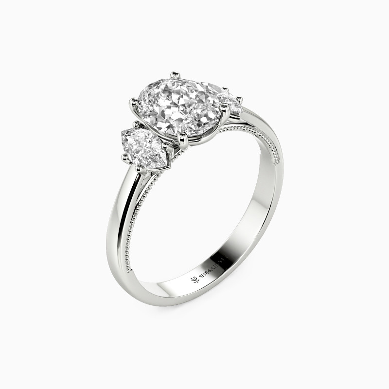 "Fancy You" Oval Cut Three Stone Engagement Ring