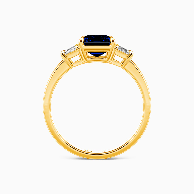 "This Is Where You Belong" Emerald Cut Three Stone Engagement Ring