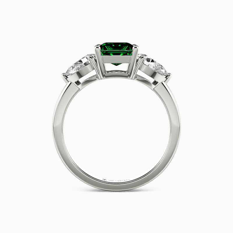 "Together Until The Very End" Emerald Cut Three Stone Engagement Ring