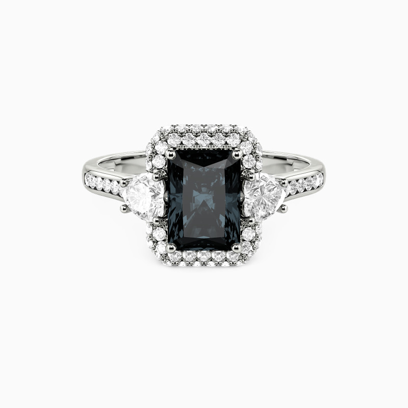 "Charm of My Affection" Radiant Cut Three Stone Engagement Ring