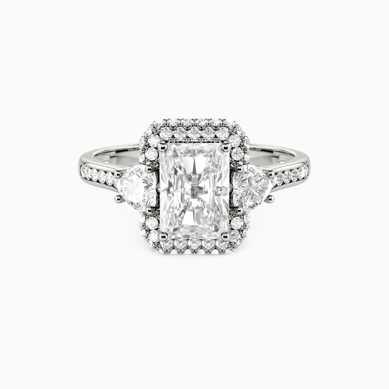 "Charm of My Affection" Radiant Cut Three Stone Engagement Ring