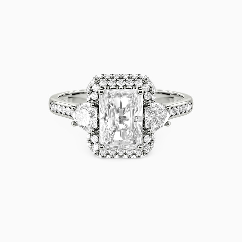 "Charm of My Affection" Radiant Cut Three Stone Engagement Ring