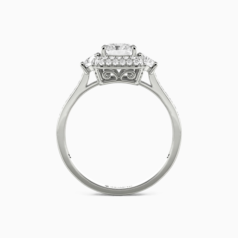 "Charm of My Affection" Radiant Cut Three Stone Engagement Ring