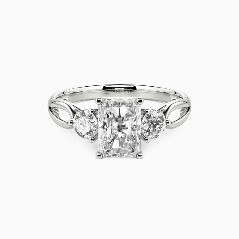 "You Are My Only Need" Radiant Cut Three Stone Engagement Ring