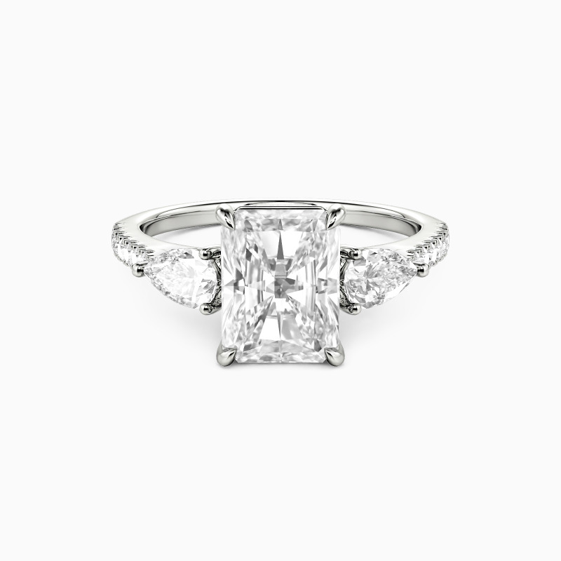 "Eternelle" Radiant Cut Three Stone Engagement Ring