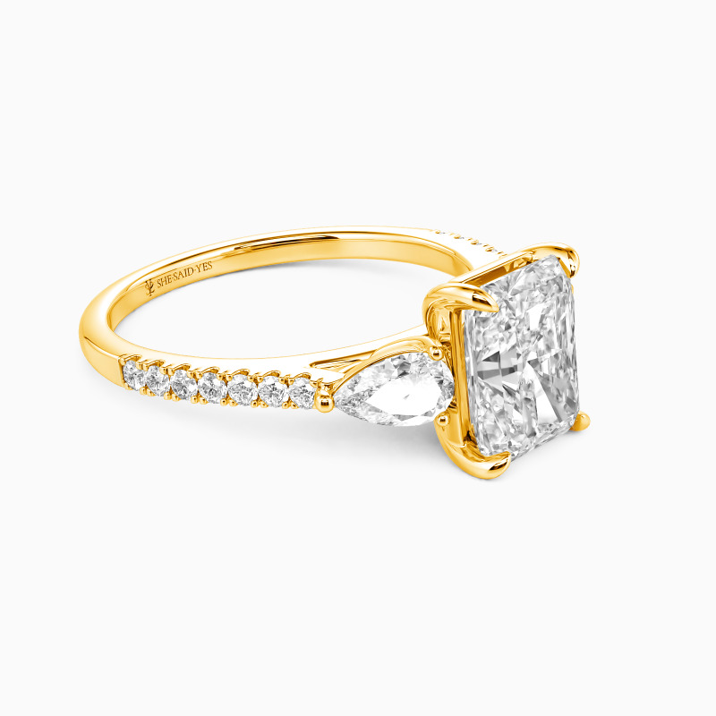"Eternelle" Radiant Cut Three Stone Engagement Ring