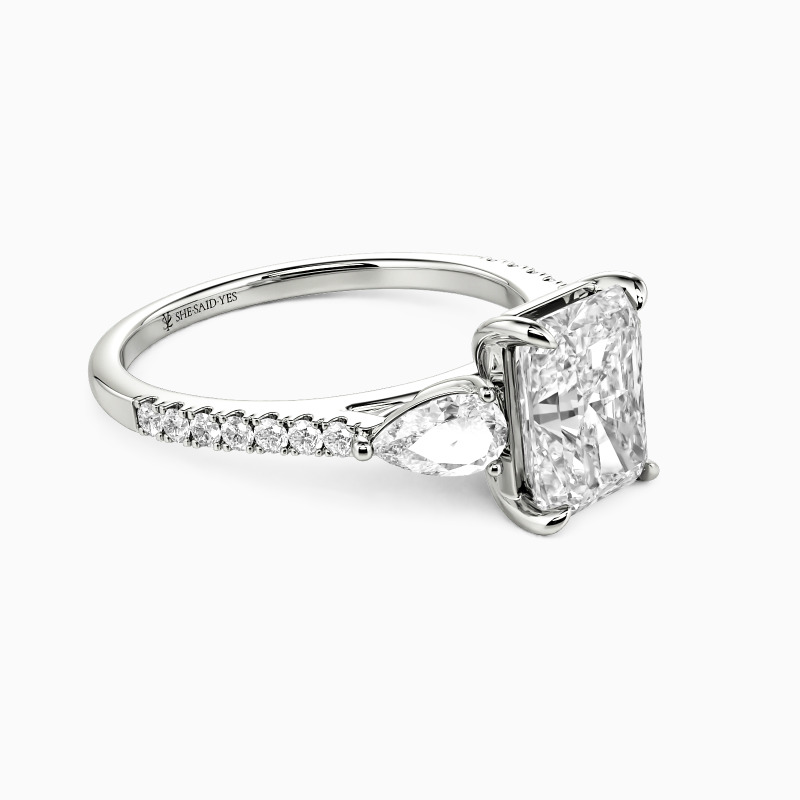 "Eternelle" Radiant Cut Three Stone Engagement Ring