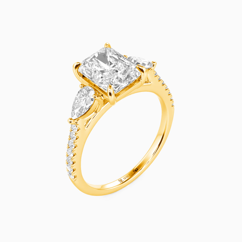 "Eternelle" Radiant Cut Three Stone Engagement Ring