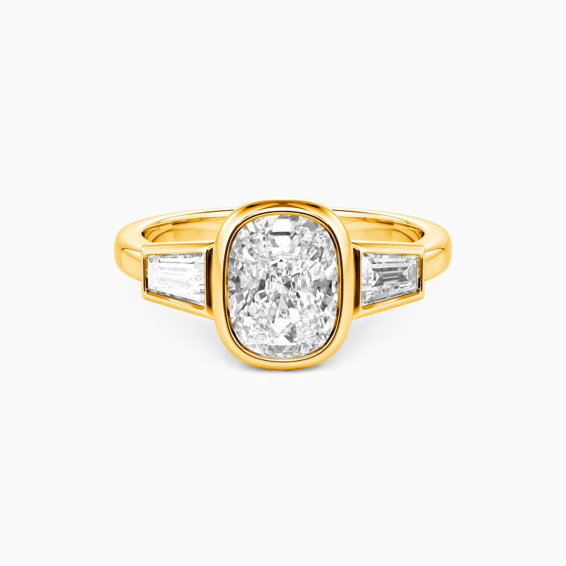 "Every When We Are" Elongated Cushion Three Stone Engagement Ring