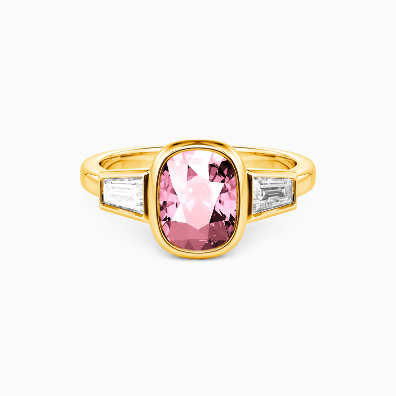 "Every When We Are" Elongated Cushion Three Stone Engagement Ring