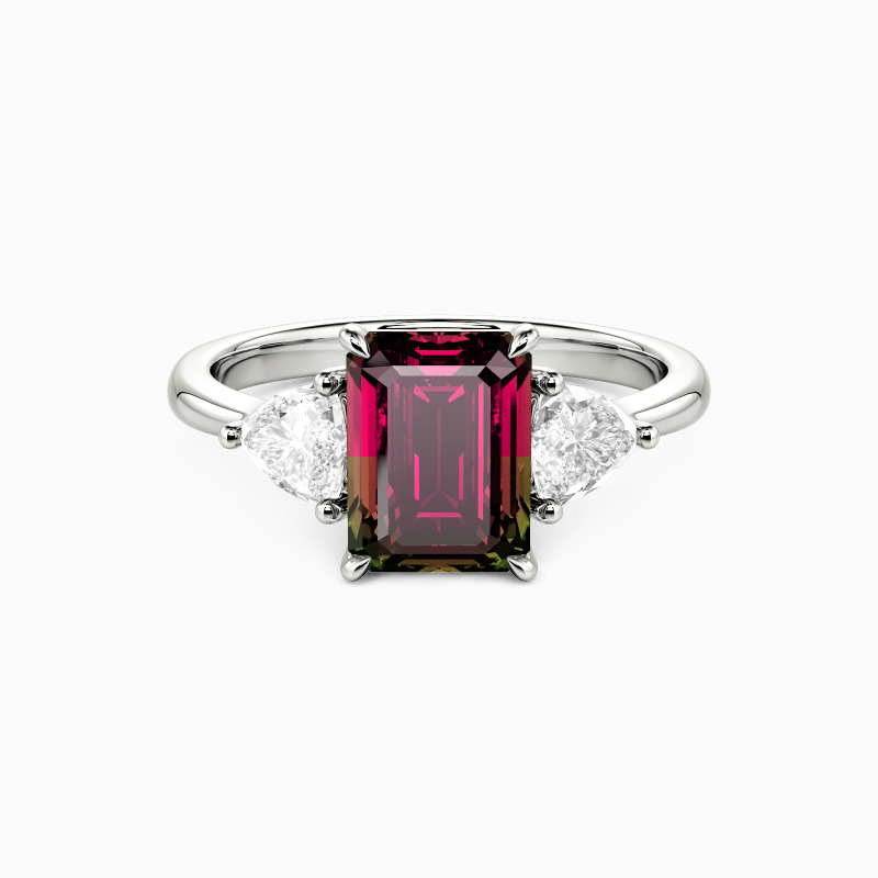 "Through the Ages" Emerald Cut Three Stone Engagement Ring