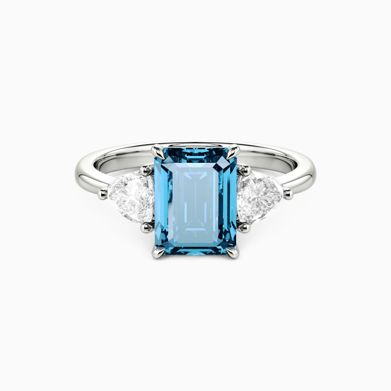 "Through the Ages" Emerald Cut Three Stone Engagement Ring