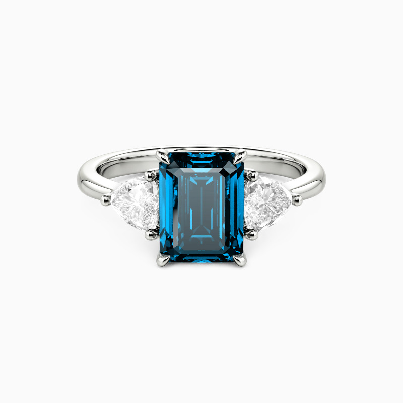 "Through the Ages" Emerald Cut Three Stone Engagement Ring