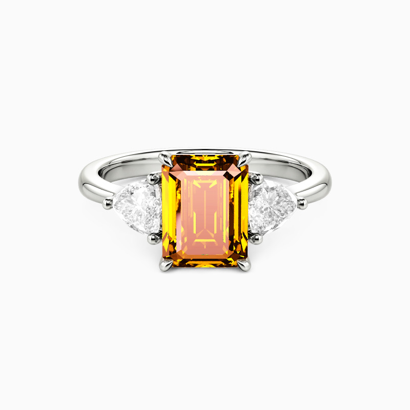 "Through the Ages" Emerald Cut Three Stone Engagement Ring