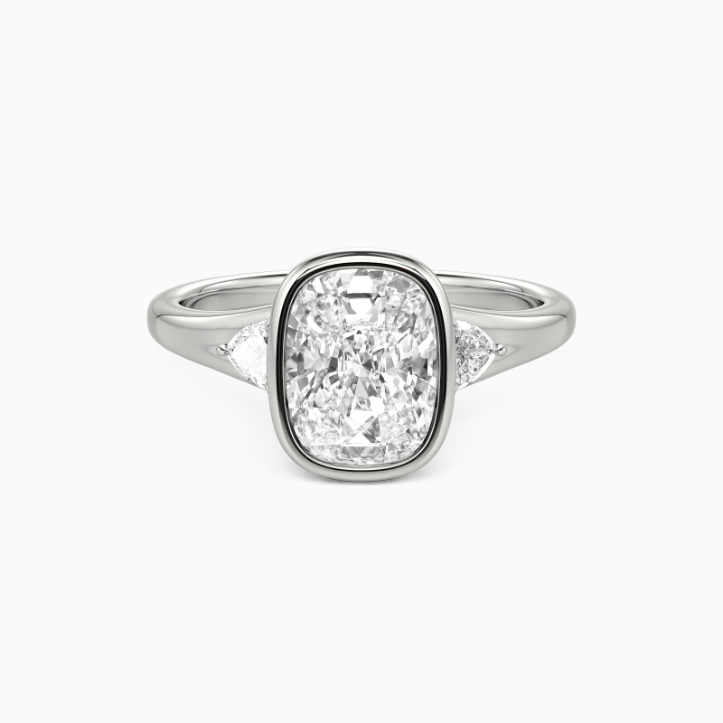 "Forever Starts Tonight" Elongated Cushion Three Stone Engagement Ring