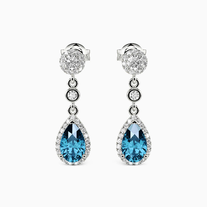 "My Bright Star" Pear Cut Drop Earrings