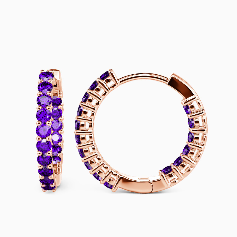 "My Sunshine" Round Cut Hoop Earrings