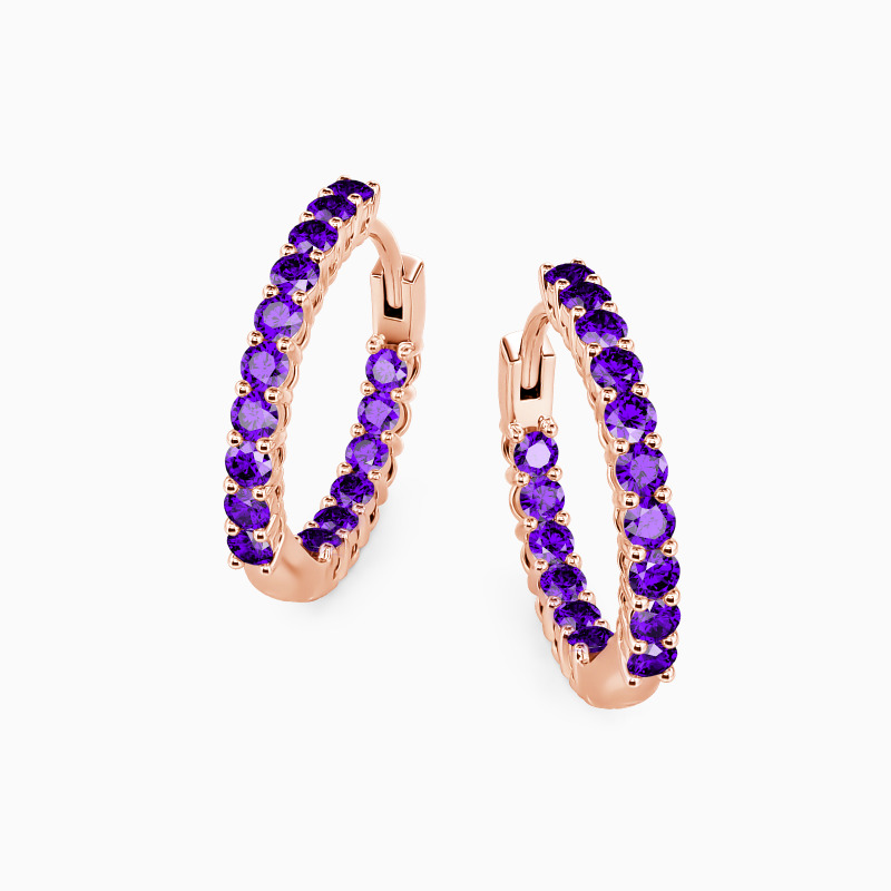 "My Sunshine" Round Cut Hoop Earrings