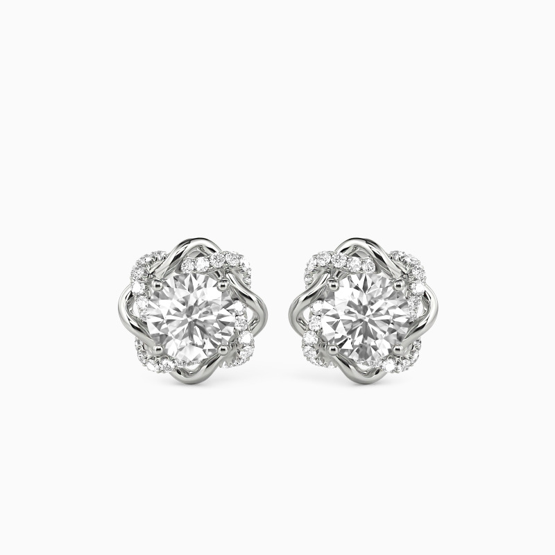 "Mon Bien-aimé" Boucles d'oreilles clous florales Taille Ronde