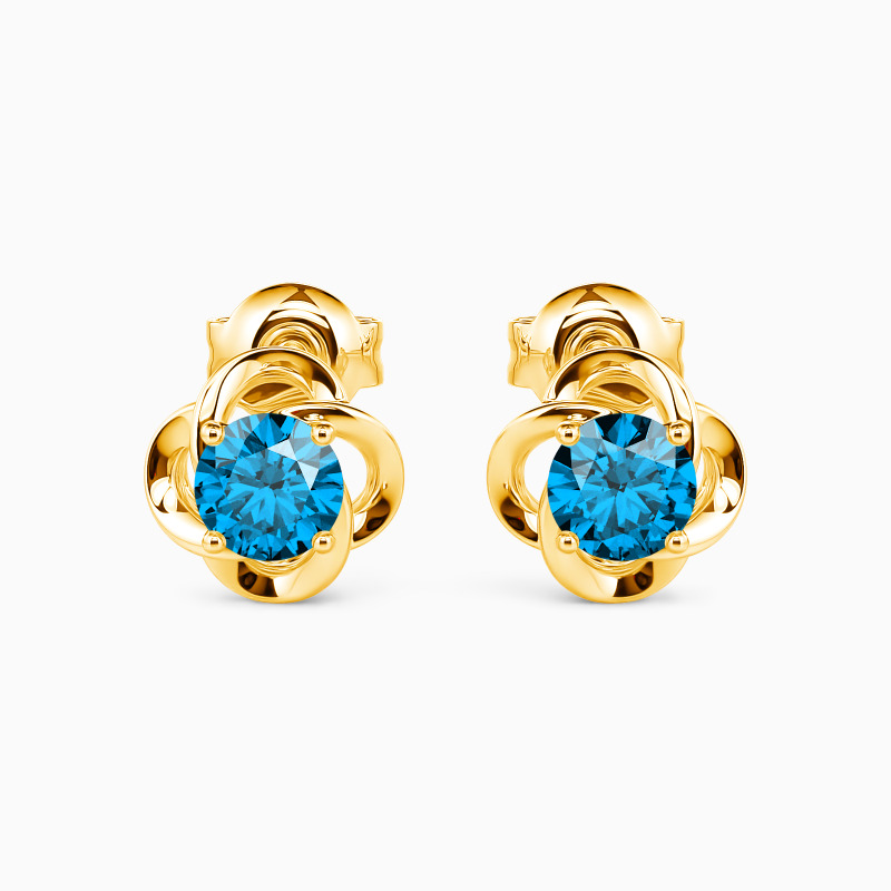 "Get Lucky" Round Cut Floral Stud Earrings