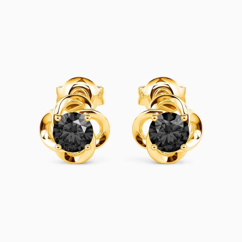 "Get Lucky" Round Cut Floral Stud Earrings