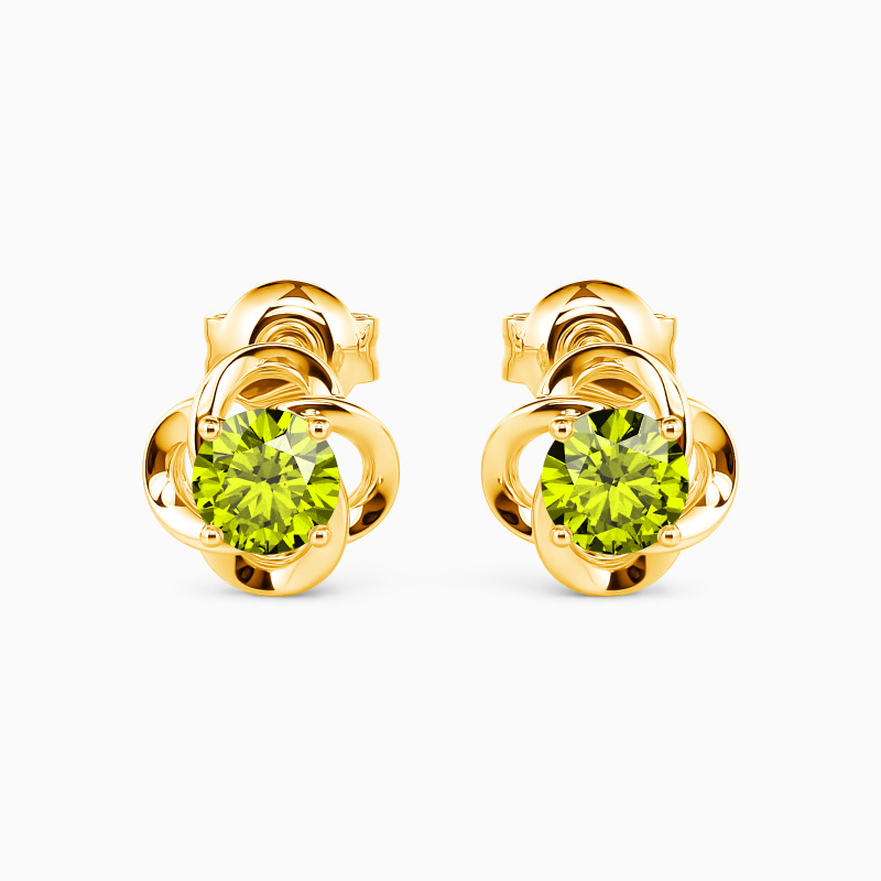 "Get Lucky" Round Cut Floral Stud Earrings