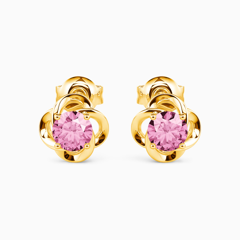 "Get Lucky" Round Cut Floral Stud Earrings