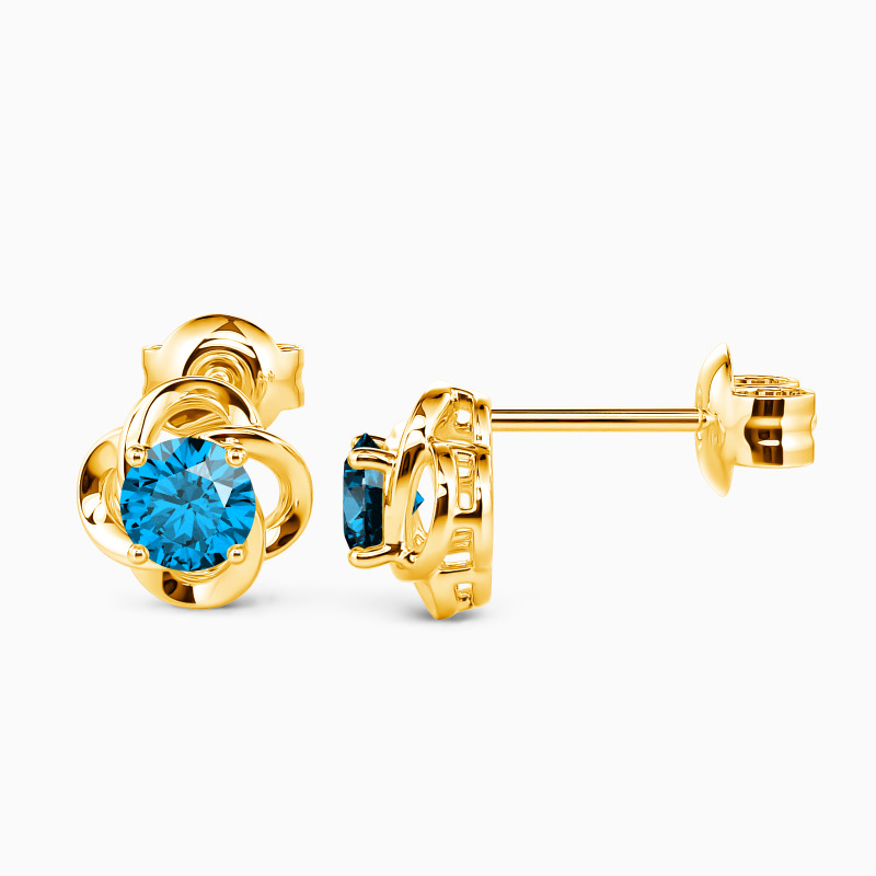 "Get Lucky" Round Cut Floral Stud Earrings
