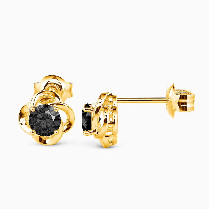 "Get Lucky" Round Cut Floral Stud Earrings