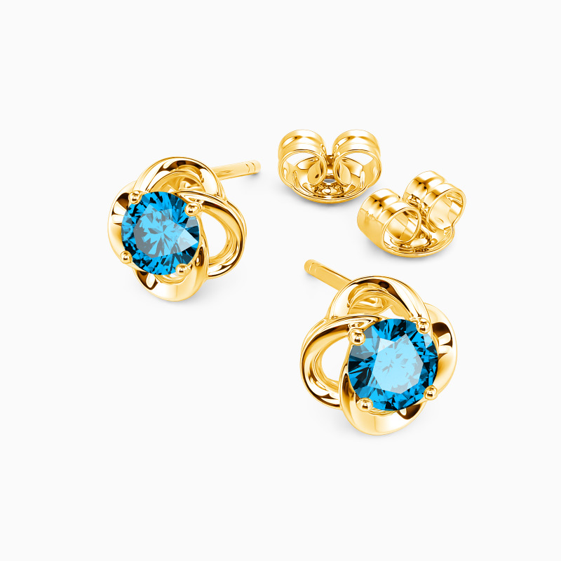 "Get Lucky" Round Cut Floral Stud Earrings