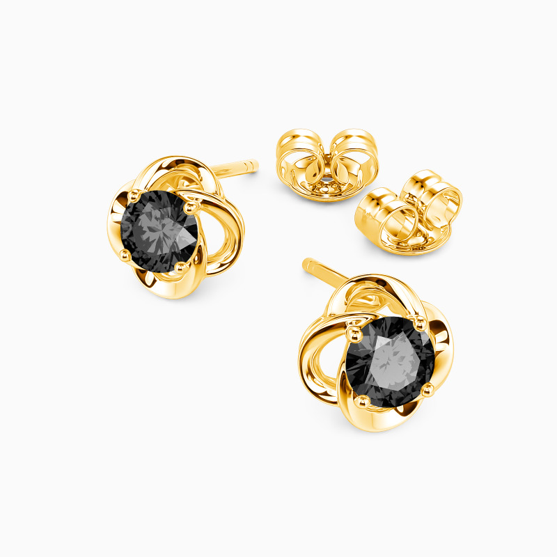 "Get Lucky" Round Cut Floral Stud Earrings