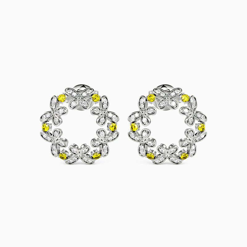 "If You Are in Full Bloom, Butterflies Will Come" Round Cut Stud Earrings