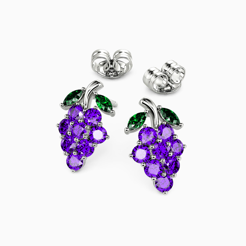 "Dream On The Grape" Marquise Cut Stud Earrings