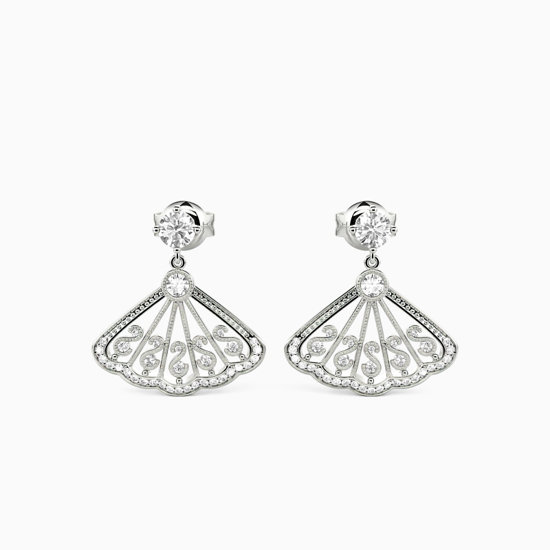 "At Last" Round Cut Drop Earrings