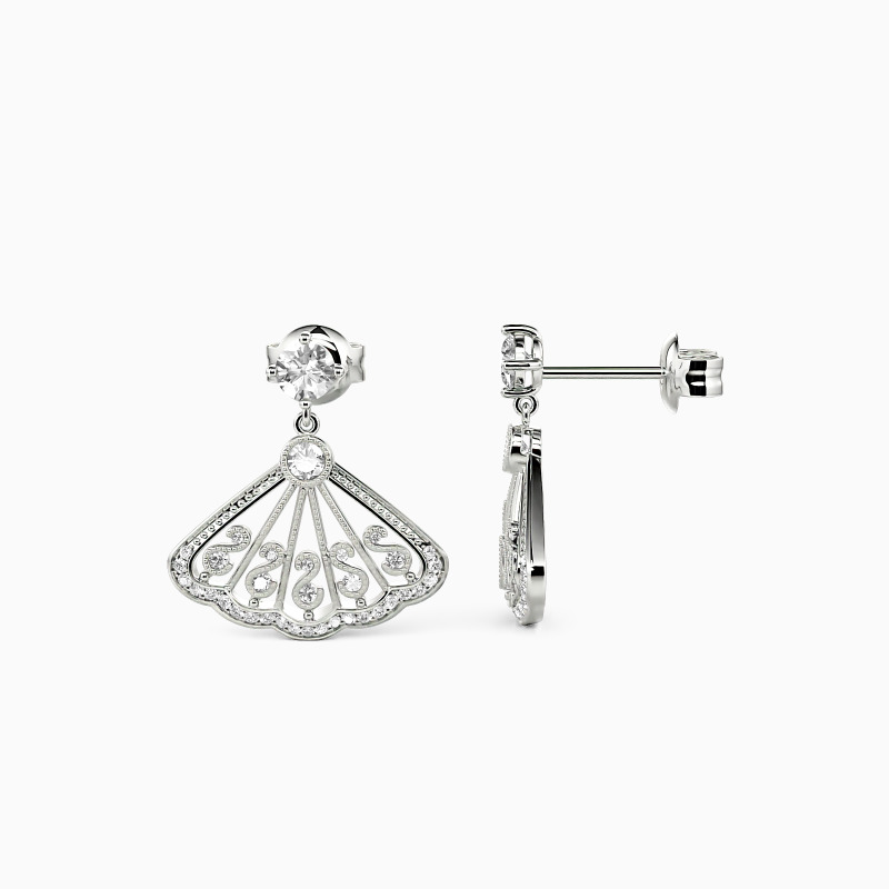 "At Last" Round Cut Drop Earrings