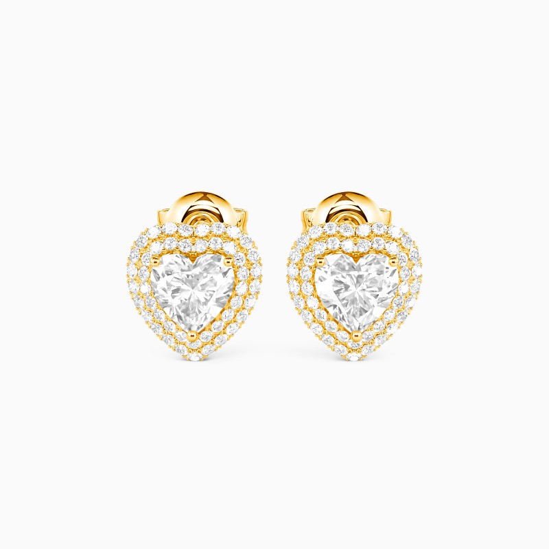 "Take Me To Your Heart" Heart Cut Stud Earrings