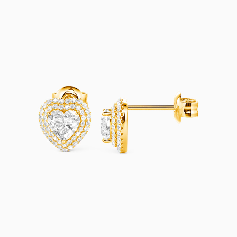 "Take Me To Your Heart" Heart Cut Stud Earrings