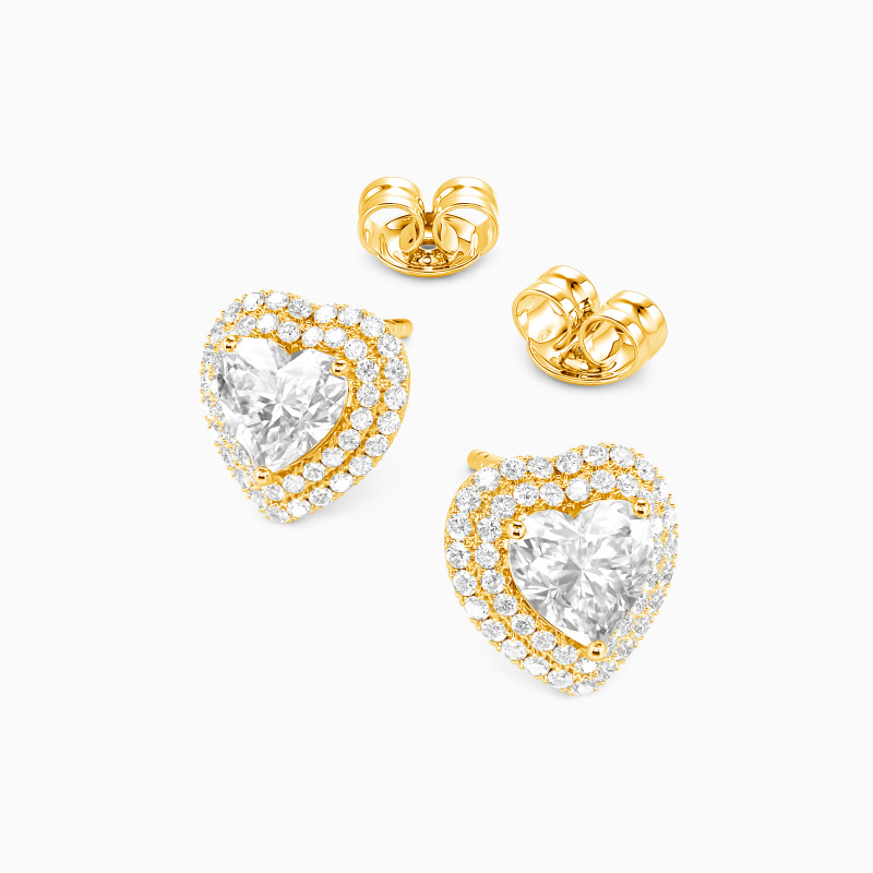 "Take Me To Your Heart" Heart Cut Stud Earrings