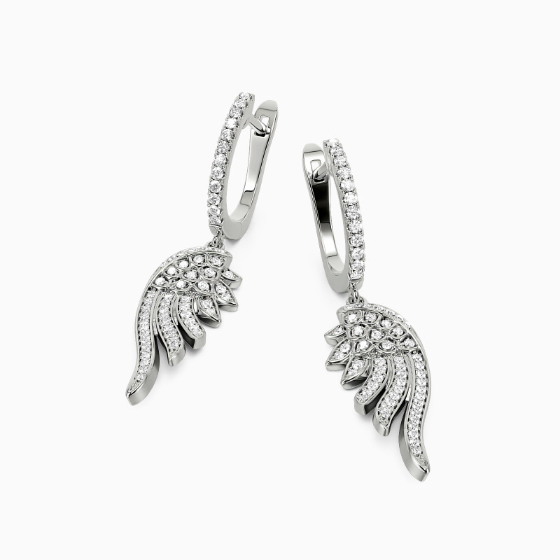 "The Wings Of An Angel" Round Cut Drop Earrings