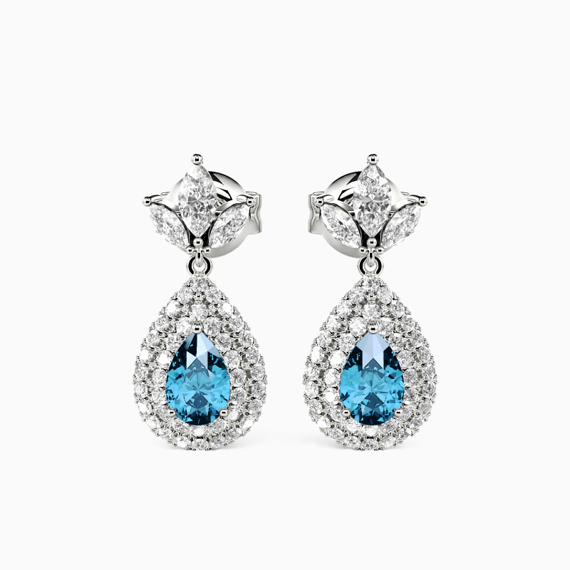 "Full of Vitality" Pear Cut Drop Earrings