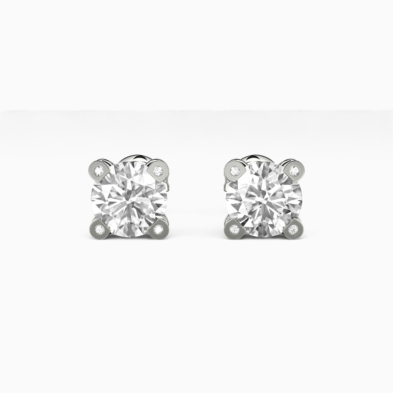 "Shiny Aspiration" Round Cut Stud Earrings