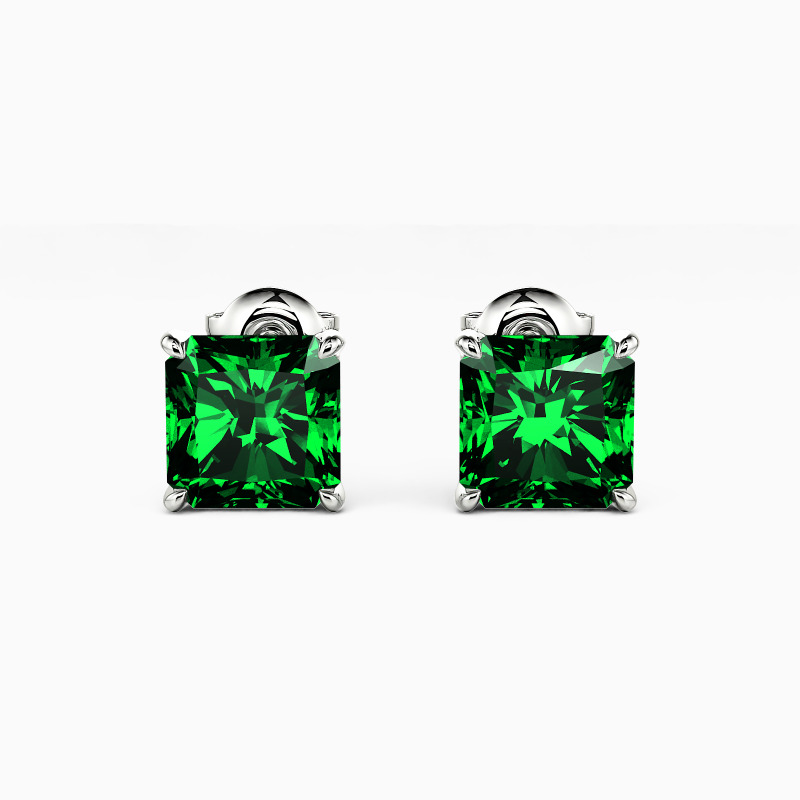 "Wiedergeburt" 2,4ct Radiant-Steckerohrringe