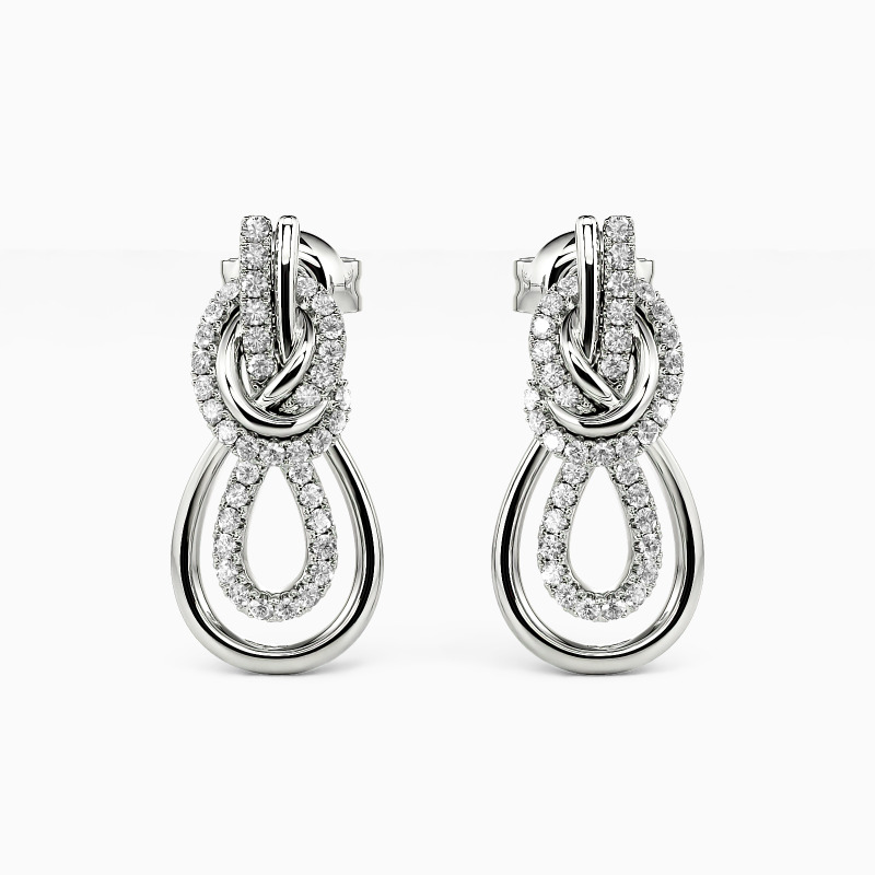 "Pour Toujours" Boucles d'Oreilles Tombantes Taille Ronde